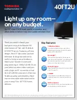 Preview for 1 page of Toshiba 40FT2U Specifications