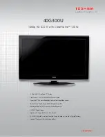 Preview for 1 page of Toshiba 40G300U Specifications