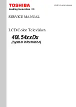 Предварительный просмотр 1 страницы Toshiba 40L54 Series Service Manual