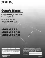 Предварительный просмотр 1 страницы Toshiba 40RV525R - 40" LCD TV Owner'S Manual