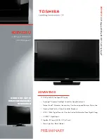 Preview for 1 page of Toshiba 40RV525U - 40" LCD TV Specifications