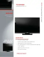 Preview for 1 page of Toshiba 40RV52R Specifications