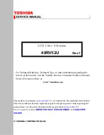 Toshiba 40RV52U Service Manual preview