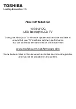 Preview for 1 page of Toshiba 40T543 DG Series Online Manual