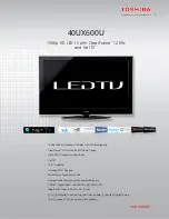 Preview for 1 page of Toshiba 40UX600U Specifications