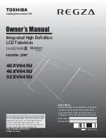 Предварительный просмотр 1 страницы Toshiba 40XV648U - 40" LCD TV Owner'S Manual