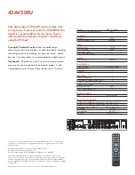 Предварительный просмотр 2 страницы Toshiba 42AV500 Specifications