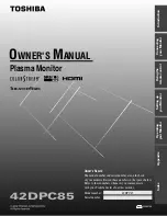 Toshiba 42DPC85 Owner'S Manual preview