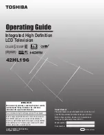 Предварительный просмотр 1 страницы Toshiba 42HL196 - 42" LCD TV Operating Manual