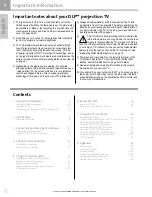 Preview for 6 page of Toshiba 42HM66 - 42" Rear Projection TV Owner'S Manual