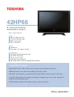 Toshiba 42HP66 - 42" Plasma TV Specifications preview