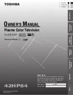 Toshiba 42HP84 - 42" Plasma TV Owner'S Manual preview