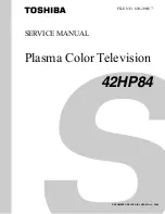Preview for 1 page of Toshiba 42HP84 - 42" Plasma TV Service Manual