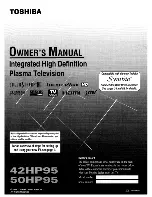 Toshiba 42HP95 - 42" Plasma TV Owner'S Manual предпросмотр