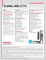 Предварительный просмотр 2 страницы Toshiba 46SL417U Specifications