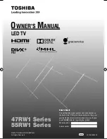 Предварительный просмотр 1 страницы Toshiba 47RW1 Series Owner'S Manual