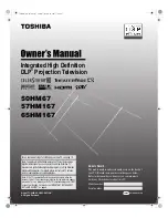 Предварительный просмотр 1 страницы Toshiba 50HM67 - 50" Rear Projection TV Owner'S Manual