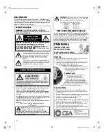 Предварительный просмотр 2 страницы Toshiba 50HM67 - 50" Rear Projection TV Owner'S Manual