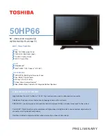 Toshiba 50HP66 - 50" Plasma TV Specification preview