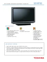 Preview for 1 page of Toshiba 50HP95 Specifications