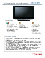 Toshiba 50HPX95 Specifications preview