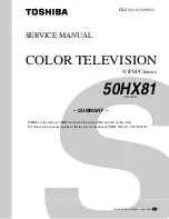 Preview for 1 page of Toshiba 50HX81 Service Manual