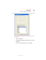 Предварительный просмотр 71 страницы Toshiba 5105-S501 - Satellite - Pentium 4-M 1.7 GHz User Manual