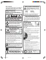 Предварительный просмотр 2 страницы Toshiba 52HMX84 - Cinema Series HD Owner'S Manual