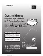 Предварительный просмотр 1 страницы Toshiba 52HMX95 - 52" Rear Projection TV Owner'S Manual