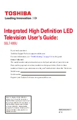 Preview for 1 page of Toshiba 55L7400U User Manual