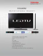 Preview for 1 page of Toshiba 55UL605U Specifications