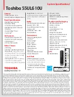 Preview for 2 page of Toshiba 55UL610U Specifications