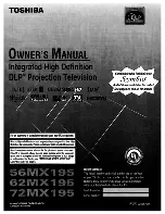 Toshiba 56MX195 - 56" Rear Projection TV Owner'S Manual предпросмотр