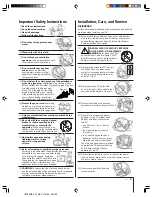 Preview for 3 page of Toshiba 57H84 - 57" Rear Projection TV Owner'S Manual