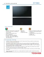 Toshiba 57H84 - 57" Rear Projection TV Specifications preview