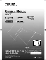 Предварительный просмотр 1 страницы Toshiba 58L9300 Series Owner'S Manual