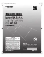 Предварительный просмотр 1 страницы Toshiba 62HM116 Operating Manual