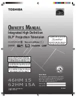 Toshiba 62HM15A - 62" Rear Projection TV Owner'S Manual предпросмотр