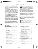 Предварительный просмотр 5 страницы Toshiba 62HM15A - 62" Rear Projection TV Owner'S Manual