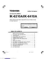 Preview for 1 page of Toshiba 6410A - CCTV Camera Instruction Manual