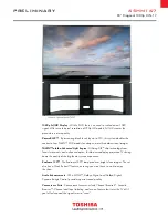 Toshiba 65HM167 - 65" Rear Projection TV Specification preview