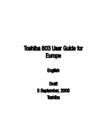 Preview for 1 page of Toshiba 803 User Manual