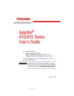 Preview for 1 page of Toshiba A10 S129 - Satellite - Celeron 2.4 GHz User Manual