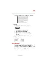 Preview for 13 page of Toshiba A10 S129 - Satellite - Celeron 2.4 GHz User Manual