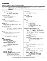 Toshiba A100-S2211TD Specifications preview