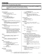 Toshiba A105-S1712 Specifications preview