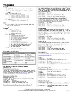 Preview for 2 page of Toshiba A105-S1712 Specifications