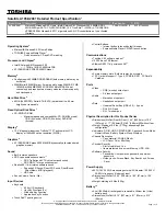 Toshiba A105-S2061 Specifications preview