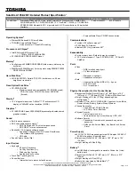 Toshiba A105-S2091 Specifications preview