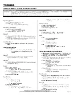 Preview for 1 page of Toshiba A105-S2101 Specifications